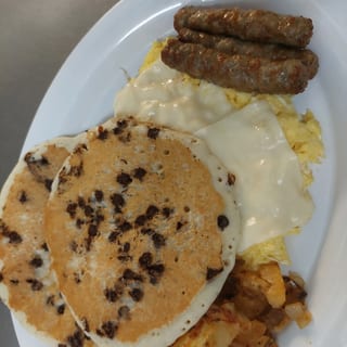 B. Two  Large Eggs, Two Small Hotcakes, Homefries, Bacon or Sausage